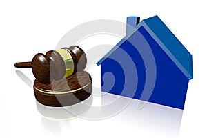 3D gavel - house sale concept