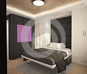 3D visualization of a bakery interior design