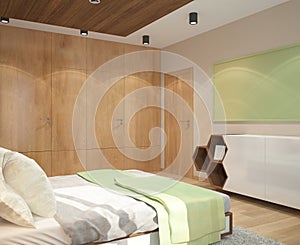 3D visualization of a bakery interior design