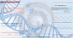 3D genes diagram on white background photo