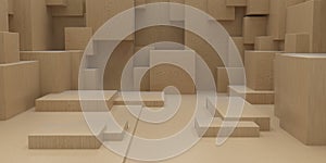 3D Geometric Abstract Cuboid Wallpaper Background photo