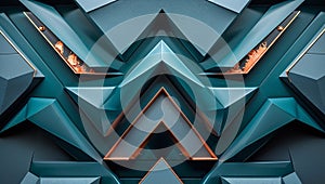 Aqua Chevron Pattern 3D