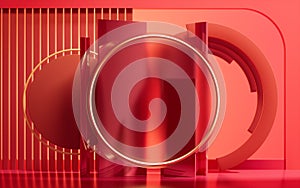 3D geometric space background, 3d rendering