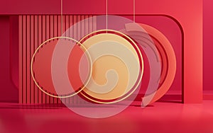 3D geometric space background, 3d rendering