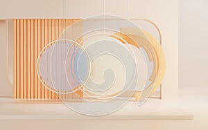 3D geometric space background, 3d rendering