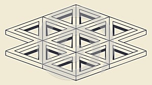 3D Geometric Triangular Pattern: Abstract Architectural Element, vector design Generative AI