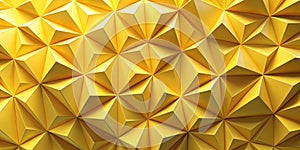 Geometric 3d yellow abstract background, wallpaper with copy space