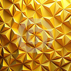 Geometric 3d yellow abstract background, wallpaper with copy space