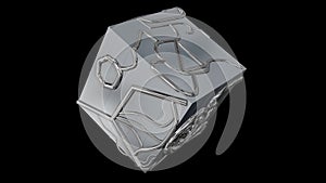 3d geometry techno cubes. Chrome box . 3d render illustration view 5 photo