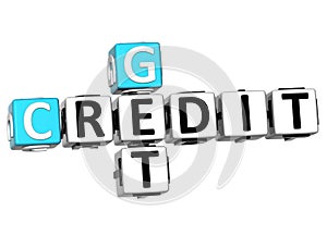 3D Get Credit Crossword text