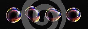 3d glass or soap transparent rainbow spheres