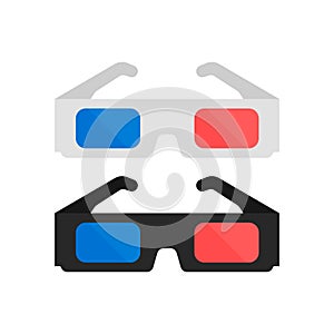 3D glasses vector illustration of flat. A pair of 3D glasses. Isolaited on white background
