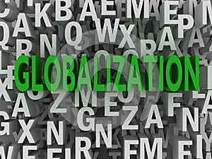 3d Globalization word cloud concept