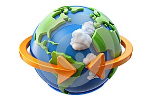 Globe with Arrows Around Earth Icon