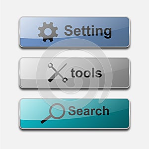3 D glossy action web button vector design.