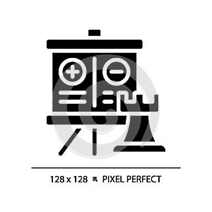2D glyph style black pros and cons icon