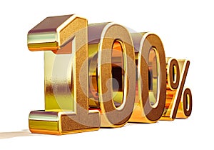 3d Gold 100 Hundred Percent Discount Sign photo