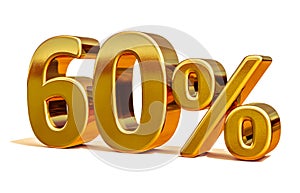 3d Gold 60 Sixty Percent Discount Sign