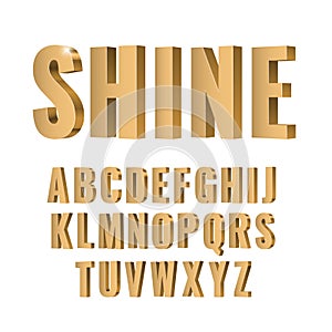 3d Gold symbols alphabet. photo
