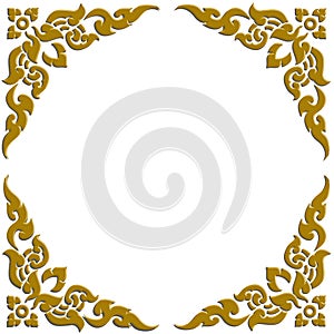 3D golden carve of thai pattern