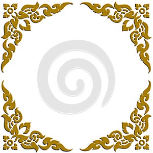 3D golden carve of thai pattern photo