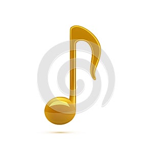 3d Golden Music Notes Vector isolated on white background