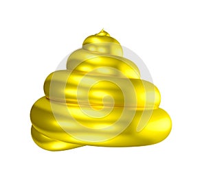 3D Golden poop shiny shit photo
