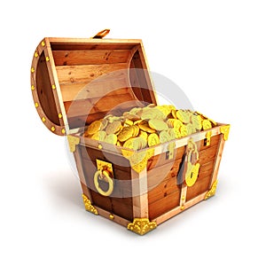 3d golden treasure chest