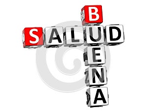 3D Good Health Buena Salud Crossword on white background photo