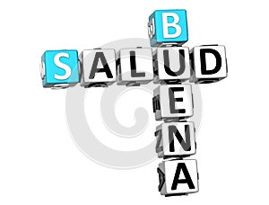 3D Good Health Buena Salud Crossword on white background photo