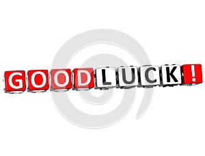 3D Good Luck Cube text