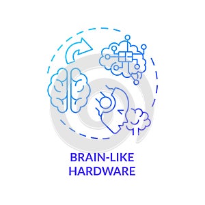 Thin line simple gradient brain like hardware icon concept