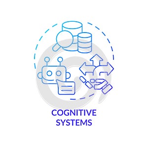 Thin line simple gradient cognitive systems icon concept