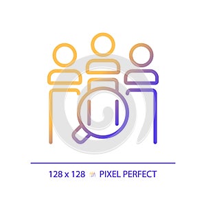 2D gradient customer analysis linear icon