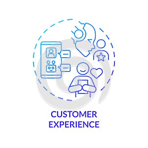Thin line simple gradient customer experience icon concept