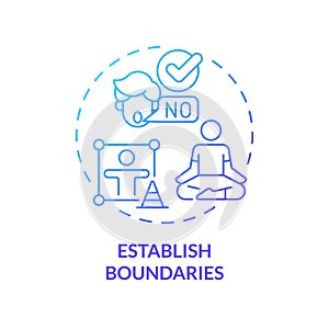2D gradient icon establish boundaries concept