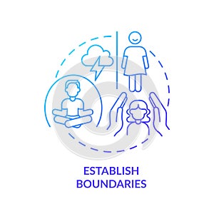 2D gradient icon establish boundaries concept