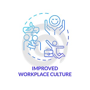 2D gradient line icon improved workplace culture concept