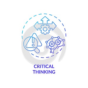 2D gradient thin linear icon critical thinking concept
