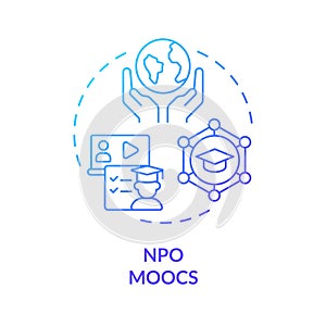 2D gradient thin linear icon NPO MOOCs concept photo