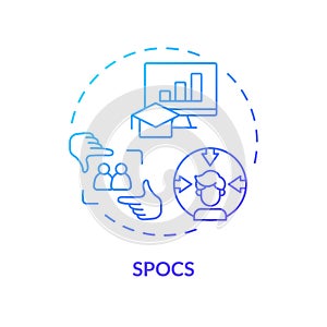 2D gradient thin linear icon SPOCs concept