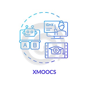 2D gradient thin linear icon xMOOCs concept