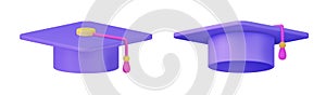 3d Graduation cap icon.
