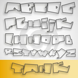 3D Graffiti font alphabet photo