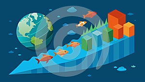 A 3D graph displaying the changing acidity levels of the Earths oceans and the detrimental effects of ocean photo