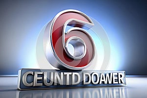 Countdown leader graphic number 6 3d