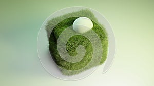 8K Resolution Grass Cube 3D Object photo