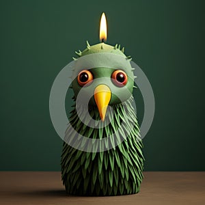 3d Green Bird Candle: A Festive Eco-kinetic Artwork Inspired By Polixeni Papapetrou