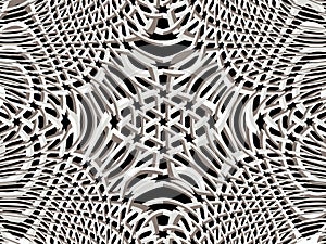 3D grid. Decorative psychedelic pattern. Fractal graphic. photo
