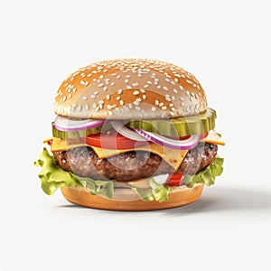Ultra Realistic 4k Hamburger 3d Mockup In 3dsmax photo